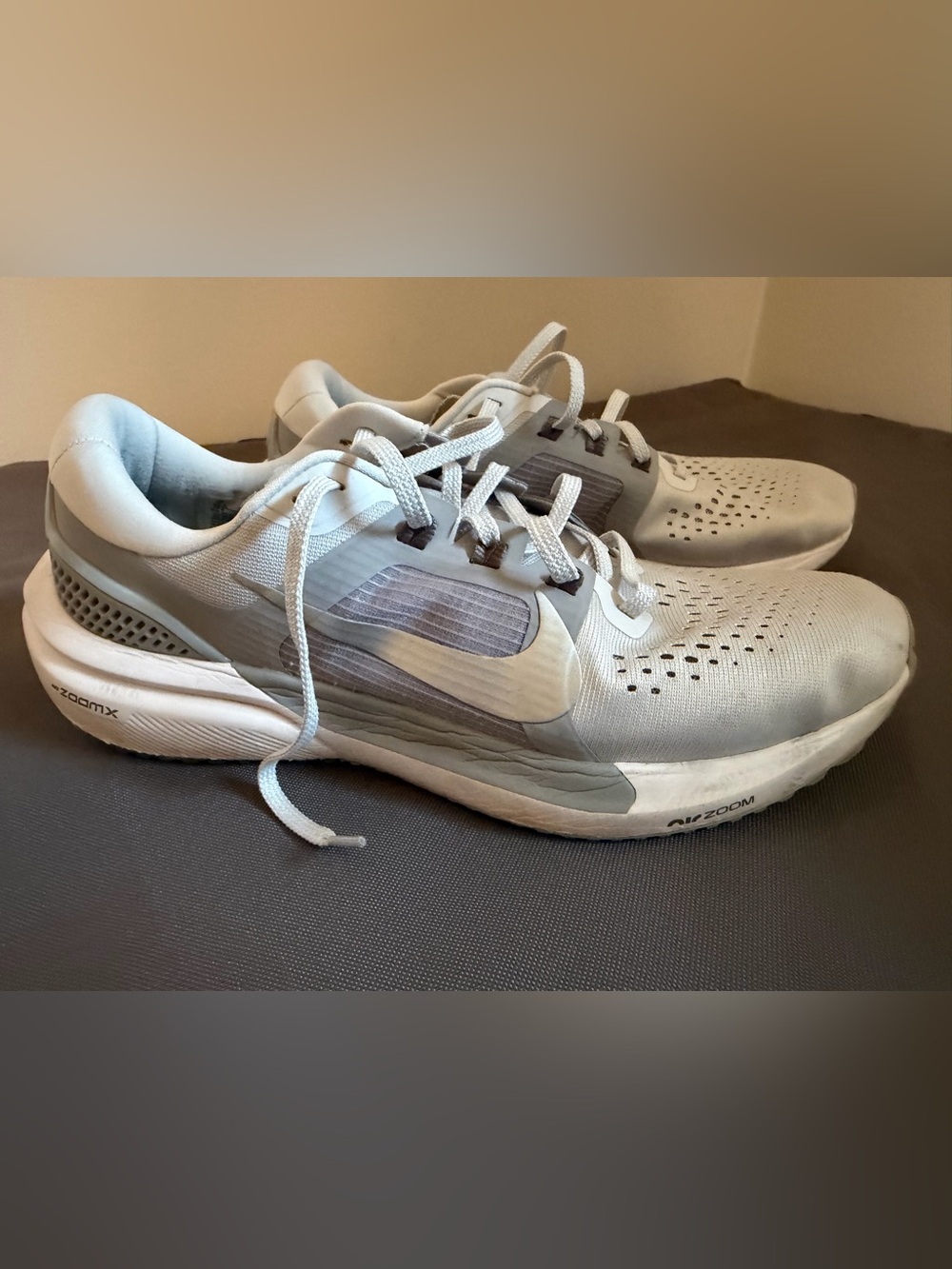 Nike Air Zoom Running Shoes — Light Gray/White